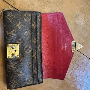 100% AUTHENTIC LOUIS VUITTON PALLAS WALLET BURGUNDY MAROON RED